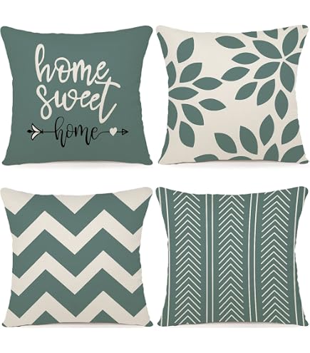 Lot De 2 Housses De Coussin 40x40 Cm Velours - Bleu Canard, Motif Bohème, Pour Canapé, Jardin & Décoration Intérieure - 5