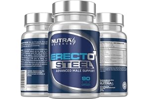 NUTRA SCIENCE Erecto Steel for Men Stronger & Harder Pills, Male Performance Supplement – Performance, Stamina, Hardness, Enhancing Pills 90 Vegan Capsules