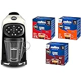 Lavazza, A Modo Mio Macchina per Caffè Deséa White Cream con 88 Capsule Crema e Gusto Assortite, Espresso 1500 W, 220-240 V, 