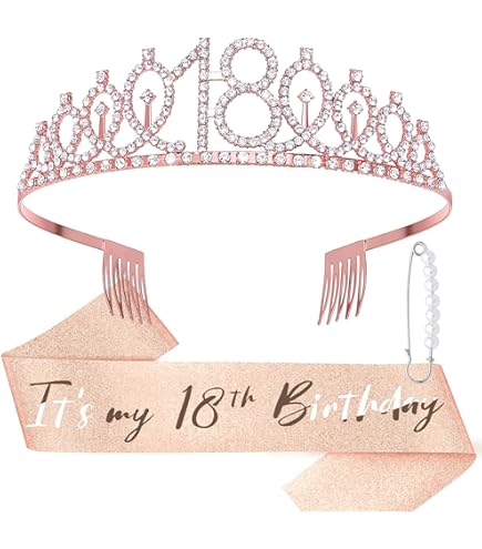 Fascia Compleanno In Raso - It's My Birthday, Oro Rosa Su Bianco - Foto 6