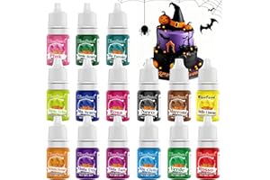 Coloranti Alimentari Gel, Kicofood - 15 Colori Colorante Alimentare Gel Altamente, Food Coloring per Colorare Zucchero Cucinare Glassa Biscotti Macarons Fondente - 6ml