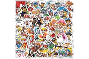 SUNYOVIME Paw Patrol Sticker Kinder Set 50 Stück Anime Paw Patrol Sticker Jungen Mädchen Wasserfeste Vinyl Aufkleber Kinder für Skateboard Laptop Koffer Helm Motorrad Auto Fahrrad Handy,Kindergeburtstag Party