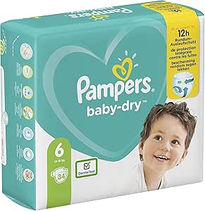 Pampers Baby Dry Size 6 Nappies Up To 12 Hours Of Protection 13 18 Kg Amazon Co Uk Baby Products