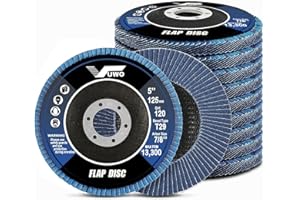 vuwo Dischi lamellari - 10 Pezzi Dischi Abrasivi per Smerigliatrice Grana 120 125mm x 22,23mm Disco Lamellare Disco Abrasivo Adatto per Legno Acciaio Inox Metallo per Smerigliatrice Angolare