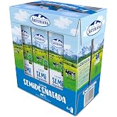 Central Milk Asturiana Semi-skimmed Milk UHT Brik Pack 6x1L