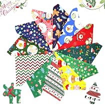 20 Stück Weihnachts-Stoffquadrate – 25x25 Cm, 100% Baumwolle, Für Nähen & Patchwork