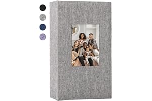 Uoromi, album fotografico in lino, 300 tasche per foto 4 x 6, libro fotografico di grande capacità, solo 10 x 15 cm, album per famiglie, coppie, matrimonio, anniversario