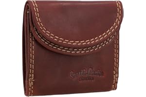 Gusti Leif mini portmonetka skórzana – Leif damska i męska mini portmonetka mały portfel impreza festiwal klub, brązowa skóra, ciemnobrązowy, Onesize, Retro