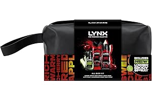 Lynx Fine Fragrance Collection All Over Kit Gift Set with a body spray, a body wash and a lower body spray in a Wash Bag perfect for any occasion 3 piece