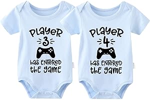 culbutomind Body pour bébé jumeaux garçon fille joueur avec inscription en allemand « Ein Game Betreten Fun Baby Geschenke Geburtig Babykleidung »