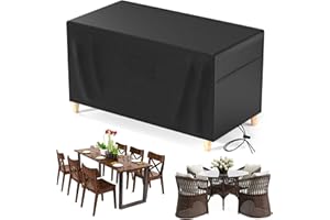 JPudinor Housse de Protection pour Table de Jardin 140 x 90 x 75 cm - Housse de Protection pour Meubles de Jardin Résistante aux Intempéries - Matériau Oxford 420D Indéchirable