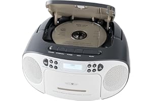 Reflexion RCR2260DAB/GR Portable CD/MP3 Cassette USB DAB+ Stereo Radio (2 x 12 Watt Max. Music Power) 3.5 mm Aux-In Connection and 3.5 mm Headphone Output, Digital LCD Display, Grey
