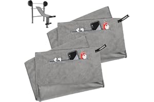 LIAMERHE 2PCS Serviette Microfibre Serviette de Fitness avec Compartiment à Tirette Serviette de Sport en Microfibre Fixation Antidérapante Serviette de Gym pour Homme et Femme (Gris-2pcs)