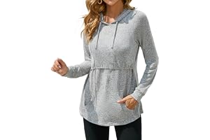 Sosolism Dam Omvårdnad Hoodies Amningskläder Kvinnor Långärmad Tröjor med Fickor Mammakläder
