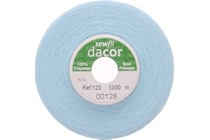 Sewfil dacor 120 - Cono de hilo de coser poliéster de 5.000 metros 0128 - Azul escarcha