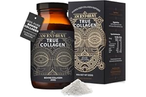 Ancient + Brave True Collagen 200g - Grass-Fed Bovine Collagen Powder - 100% Hydrolysed Collagen Peptides (Type 1) High Protein Supplements for Women - Fasting, Beauty, Keto - Skin, Hair & Nail Health