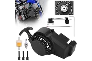 JIAYAN Recoil Starter Assembly Ignition Coil for 2 Stroke Engine 47cc 49cc 50cc SSR Taotao Coolster Quad 4 Wheeler Mini Pit Bike Go Cart ATV Scooter-Black