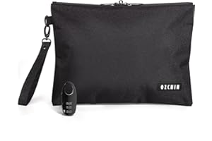 OZCHIN Geruchsdichte Tasche mit Kombinationsschloss | Kohlefaser-Futter | Raucherbeutel für Tabak | Geruchsneutral | Medikamenten-Organizer