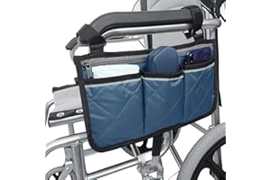 WIVMYPOG Sac de Fauteuil Roulant, Sacoch Fauteuil Roulant, Sac Lateral pour Fauteuil Roulant Pour Accoudoirs Avec Bande RéFléChissante Pour Marcheurs, Scooter de Mobilité,Accessoires pour Déambulateur