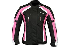 RKsports 747 Ladies Waterproof Textile Motorcycle Motorbike Pink Grey Purple Hi-Vis Jacket