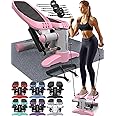 Nordic Lifting Mini Stepper & Stair Climber Machine - w/Resistance Bands Set & Non-Slip Foot Pads - Durable Construction with 330 LBS Weight Capacity - LCD Monitor
