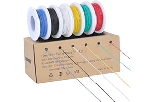 TUOFENG - Set di fili elettronici da 30 AWG, 0,05 mm², filo in silicone flessibile, bobina da 20 metri in diversi colori, filo di rame stagnato da 60 V