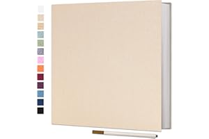 Vienrose Album Photo Autocollant 60 Pages Albums Photo DIY 10X15 Albums Photo Souvenirs Couverture en Lin Cadeaux de Mariage Noël Valentin Cadeau d'anniversaire Anniversaire Enfants Beige