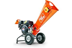 SuperHandy Holzhäcksler, Asthäcksler, Benzin häcksler 196cc Motor robust kompakt Rotorbaugruppen-Design 5cm maximale Kapazität, hilft bei der Brandverhütung und dem Bau von Brandschneisen