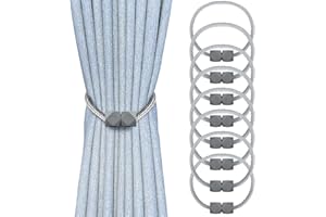 WOUMON 8 Stück Vorhang Raffhalter,Mode Quadrate, Gardinenhalter für Heimdekoration, Büro, Hotel (Grau)