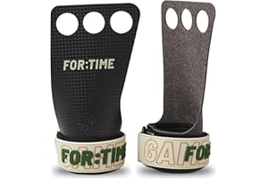 FOR TIME FITNESS FOR:TIME FITNESS Game Day Grips – Handgriffe für Crossfit- Gymnastik-Workouts – Ultra-klebriger Handschutz aus Kohlefaser mit Handgelenkstütze – Gymnastikhandschuhe für Klimmzüge