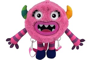 CYPBRANDS Momonsters, Mochila de Peluche de 35 cm, Producto Oficial Momonsters, Personaje Haha, Color Rosa (CyP Brands)
