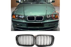 Jinpengyong E46 Griglia Paraurti Anteriore per BMW 3er E46 4D Griglia Nero Lucido 1998 1999 2000 2001 PRE Facelift Grill (non adatta per 2 porte)(For 3er E46 4D 1998-2001)