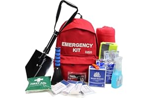 EVAQ8 Professional Winter Car Survival Kit With Long-Life Food, Water And Shelter Supplies For Stormy Weather Comprehensive 20-Piece Emergency Pack