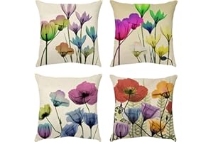 SCVBLJS Floral Cushion farmhouse Throw Pillow Covers Flower Leaf pillowcase Water Resistant Scatter Waterproof cushion For Home Bedroom Outdoor sofa Garden Bench Cushions Couch Bed Decor Pillow covers