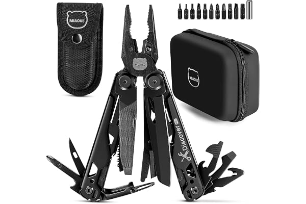 MIAOKE Couteau De Survie 23 en 1 avec Coffret Cadeau Premium, Tournevis Scie Tournevis Décapsuleur Pince Couteau de Camping Cool Gadgets pour Homme, Meilleur Cadeau pour Petit Ami Fils Papa Lui Mari
