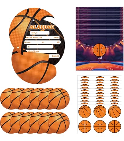 Basketball-Einladungskarten Mit Umschlägen – 20 Stück, 10x15 Cm, Für Geburtstage & Team-Events