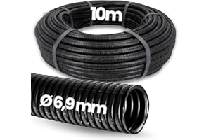 Kalitec - Tubo Corrugado Cerrado NW 7,5 (10 m, Sin Ranuras, Protector de Martas, Vacío, Protección de Cable AD 9,9 mm, Diámetro 6,9 mm)