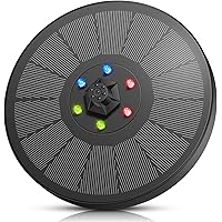 Gocheer Solar Springbrunnen mit LED, 3W Solar Teichpumpe Eingebaute 900 mAh Batterie Wasserpumpe Solar Schwimmender…