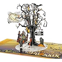 Carte Pop-up Halloween 3D - Avec Fantômes, Citrouilles, Enveloppe Incluse - Pour Décorations, Anniversaire, Fête