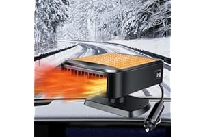 LIAVOP 12V Riscaldamento Auto, Sbrinatore Parabrezza per Collegamento all'accendisigari per l'inverno con Base Girevole Regolabile a 360 Gradi 2 in 1 Disponibile Freddo e Caldo per Auto, SUV, Camion