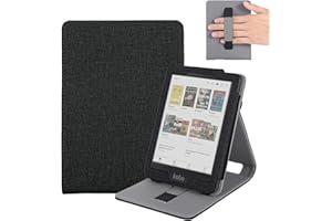 Vakarey Etui do Kobo Clara BW, pokrowiec na sen do Kobo Clara kolorowe etui z paskiem na rękę, czarne