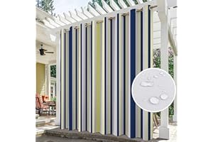 Liveinu Tenda da Sole per Esterno con Anelli Gazebo da Giardino Tende Oscuranti Termiche Isolanti Impermeabile per Portico Anteriore, Pergola 1 Pezzo | 264x183cm(L x A) Striscia 13