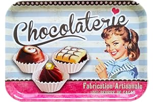 Lashuma - Bandeja rectangular (melamina, 38 x 26 cm), diseño estampado, color chocolate