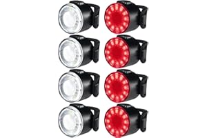 MOGZZI Lumiere Velo Avant et Arriere kit, Eclairage Velo a LED Puissant, Lampe de Vélo Etanche IPX5, Feux Arrière Rechargeables USB pour Vélo de Route de Montagne 4 et 6 Modes pour Hommes/Femmes/Enfants