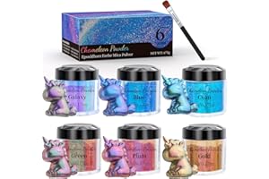VEVOQIM Epoxidharz Farbe, 6 Farben Unregelmäßige Farbverschiebung Mica Pulver, Metallic Chameleon Chrome Powder für Epoxidharz Farben, Nägel, Make