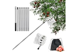 Jiahuade Raccoglitrice di Frutta,Raccogliere Mele,Raccogli Frutta da Albero,Raccogli Ciliegie da Albero,Bastone Raccogli Frutta,Bastone Telescopico Raccogli Frutta (3.2M)
