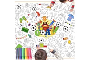 HOWAF Large Colouring Poster for Kids Girls, Football Book Books Drawing Paper Wall Doodle Art Coloring Educational Birthday Gifts Boys Green, M