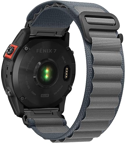 Bracelet Nylon QuickFit 26mm Pour Garmin Fenix/Epix/Enduro - Noir - Compatible Multi Modèles
