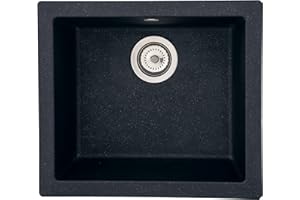respekta Alineo100 Fregadero, Negro, 50 cm