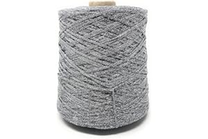 CHICCA TUTTO MODA Rocca 500 grammi 850 metri per Lavoro a Maglia e uncinetto Ferri 5-6 Misto Cotone Viscosa Lurex made in italy alta qualità (Grigio Argentato)